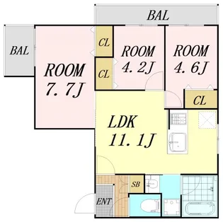 エス.フィールド奏【4階】の間取り