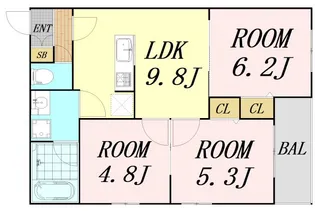 エス.フィールド奏【5階】の間取り