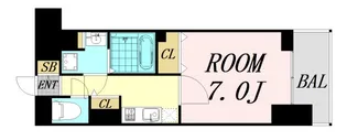 ハビテ靱センターコート【3階】の間取り