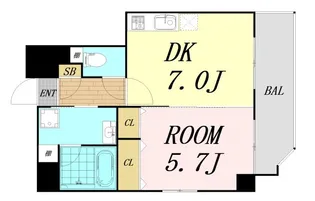 ALIVIO新町【5階】の間取り
