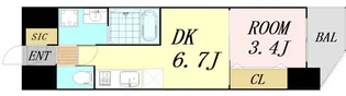 クローバー・グランデ今里【8階】の間取り