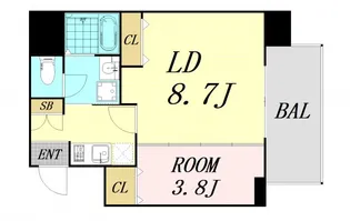 ヴィラ セレーノ玉造本町【6階】の間取り