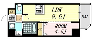 スプランディッド難波WEST【8階】の間取り
