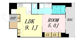リーガル南久宝寺【9階】の間取り