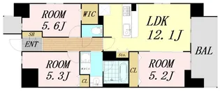 スプランディッド大阪NAMBA LINE【12階】の間取り