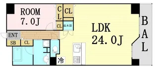 グレンパーク梅田北【6階】の間取り