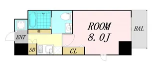 ルクレ難波【2階】の間取り
