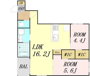 PISTA豊里【2階】の間取り