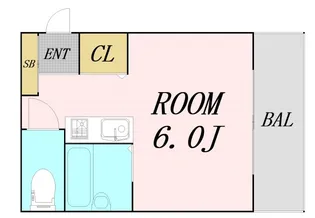 ルーミングイン千舟【4階】の間取り