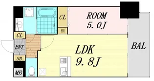 プレサンス扇町駅前【12階】の間取り