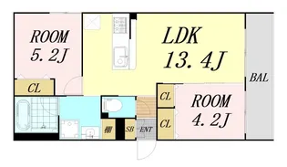 グラン今里NORTH【2階】の間取り