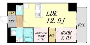 プレサンスNEO九条ディアシス【2階】の間取り