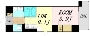 BROU上町台【8階】の間取り