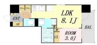 ジオエント福島野田レジデンス【14階】の間取り
