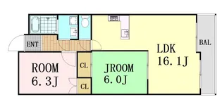 プレーヌ緑地公園【2階】の間取り