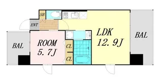 DIMUS福島【2階】の間取り