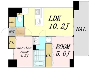 Louis Residence 弁天町【10階】の間取り