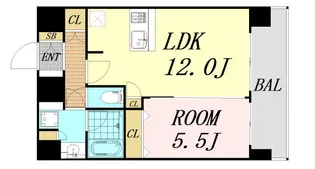 プレサンスOSAKA DOMECITYビーツ【14階】の間取り