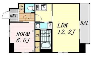 S-RESIDENCE淀屋橋【3階】の間取り