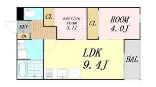 EIJU加島B【1階】の間取り