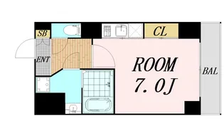 S-RESIDENCE難波Viale【12階】の間取り