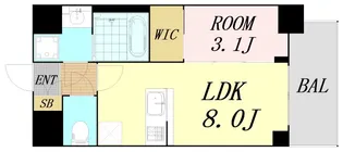 エスリードレジデンス ザ・グラン大阪福島クラス【7階】の間取り