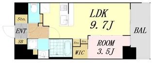 コンフォリア・リヴ北浜淡路町【11階】の間取り