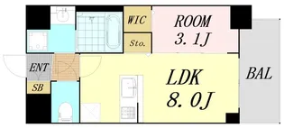 エスリードレジデンス ザ・グラン大阪福島クラス【5階】の間取り