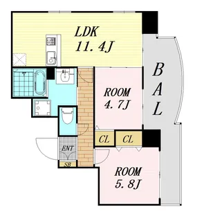 プライムコート【5階】の間取り