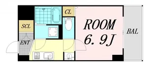 トレヴァンス梅田【4階】の間取り