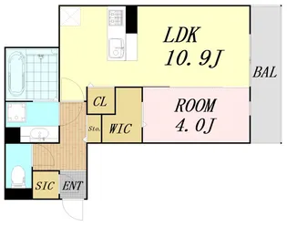 トリシア塚本【3階】の間取り