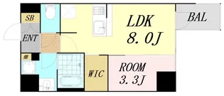 コンフォリア・リヴ桜川ソルテラス【12階】の間取り