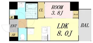 コンフォリア・リヴ桜川ソルテラス【8階】の間取り