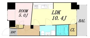 URBAN FLATS中之島【10階】の間取り