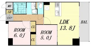 サンセール海老江【4階】の間取り