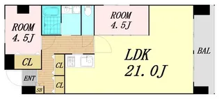 シャンボール第3新大阪【2階】の間取り