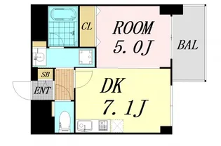 エステムコート難波Ⅵエント【12階】の間取り