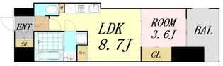 ミラージュパレス本町Depart【7階】の間取り