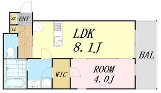 ウェルスクエア都島【4階】の間取り