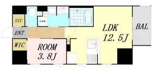 ザ・パークハビオ谷町六丁目クロス【6階】の間取り