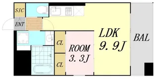 プレジオ弁天町EURO【7階】の間取り