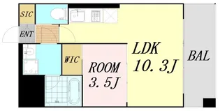プレジオ弁天町EURO【9階】の間取り