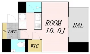 ザ・パークハビオ谷町六丁目クロス【13階】の間取り