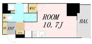 ザ・パークハビオ谷町六丁目クロス【13階】の間取り