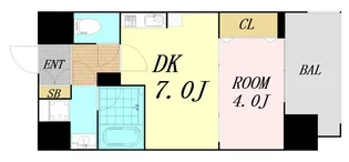 セイワパレス京町堀【9階】の間取り