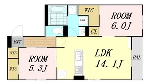 スペチアーレ太子橋【1階】の間取り