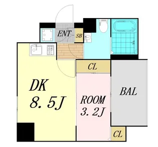 レジュールアッシュ難波MINAMIⅢ【6階】の間取り