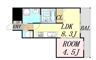 プレジオ都島【6階】の間取り