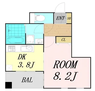 プレステージ靭公園【4階】の間取り