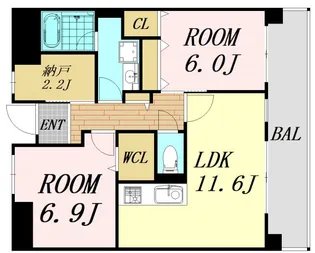 ラフィーネフォレスタ【2階】の間取り
